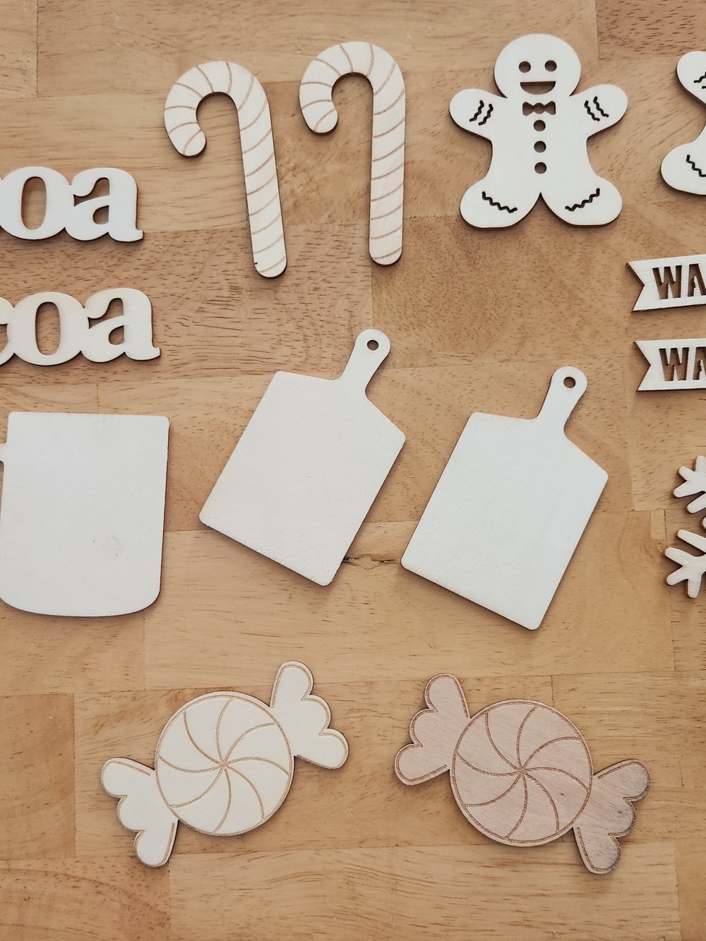 Wooden Holiday Craft Shapes Set